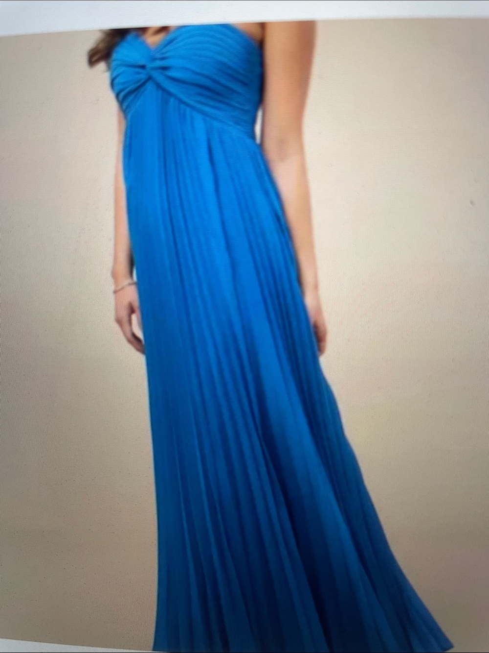 Lulu’s NEW blue pleated maxi gown sz xs